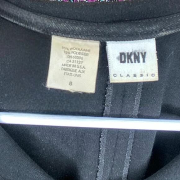 90's Vintage Donna Karen Black Wool Maxi Dress size Medium - Picture 5 of 6